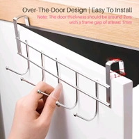 Neo Clean Heavy-Duty Over The Door Hook Rack with 5 Hooks – Metal Door Hanger for Towel, Coat, and Storage Organization