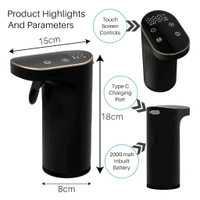 Neo Clean Smart Alcohol Dispenser & Wine Aerator - 1-999ML Peg Measurer, Instant Aeration, Self-Cleaning System