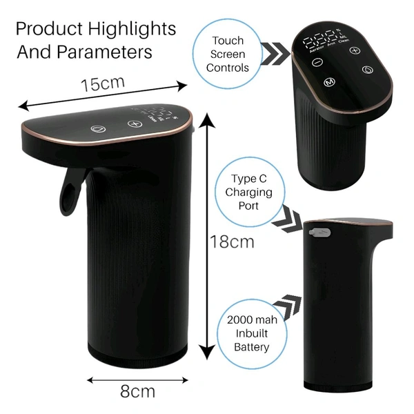 Neo Clean Smart Alcohol Dispenser & Wine Aerator - 1-999ML Peg Measurer, Instant Aeration, Self-Cleaning System