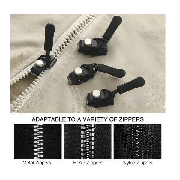 Neo Clean 12Pcs Universal Zipper Repair Kit with Removable Pull Tabs – Metal Zip Puller Replacement for Bags, Clothing, and Garments