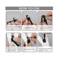 Neo Clean 12Pcs Universal Zipper Repair Kit with Removable Pull Tabs – Metal Zip Puller Replacement for Bags, Clothing, and Garments