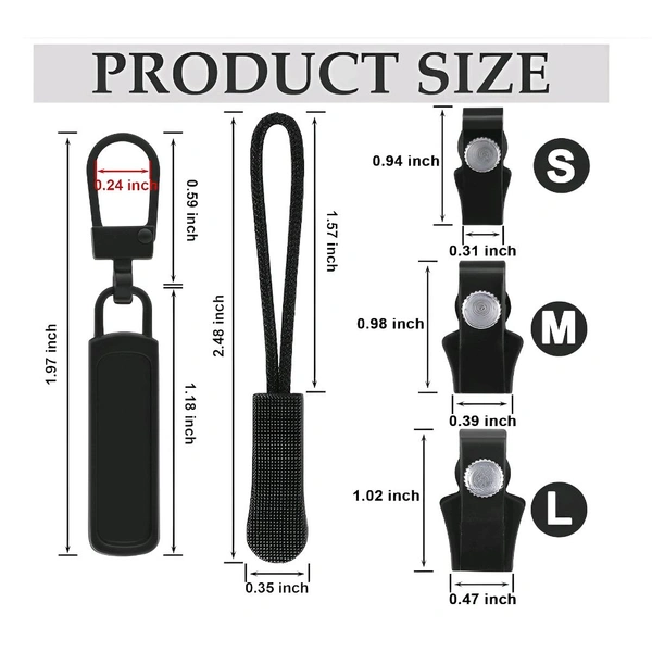 Neo Clean 12Pcs Universal Zipper Repair Kit with Removable Pull Tabs – Metal Zip Puller Replacement for Bags, Clothing, and Garments