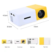 Neo Clean Mini Projector 4K Support, 1080P HD Home Theater Projector with USB, HDMI, SD Card, Remote Control – Compatible with Smartphones, Tablets & Laptops