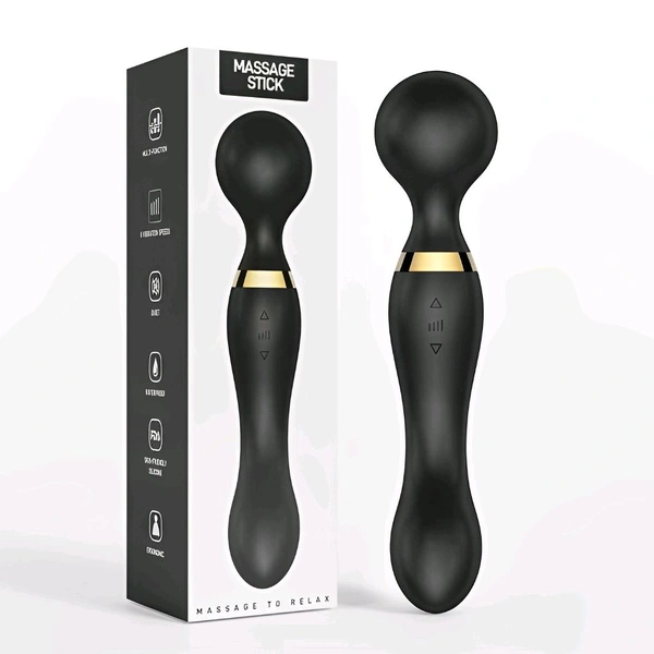 D-Fun Rechargeable Handheld Dual Head Vibrator Massager for Pain Relief & Relaxation | Travel-Friendly Electric Back & Body Massager