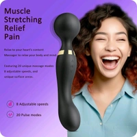 D-Fun Rechargeable Handheld Dual Head Vibrator Massager for Pain Relief & Relaxation | Travel-Friendly Electric Back & Body Massager