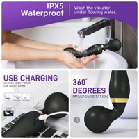 D-Fun Rechargeable Handheld Dual Head Vibrator Massager for Pain Relief & Relaxation | Travel-Friendly Electric Back & Body Massager
