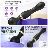 D-Fun Rechargeable Handheld Dual Head Vibrator Massager for Pain Relief & Relaxation | Travel-Friendly Electric Back & Body Massager