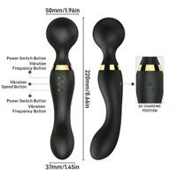 D-Fun Rechargeable Handheld Dual Head Vibrator Massager for Pain Relief & Relaxation | Travel-Friendly Electric Back & Body Massager