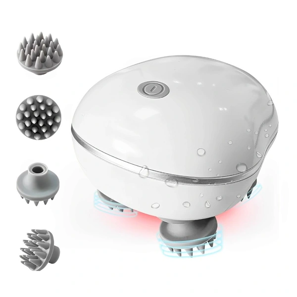 Neo Clean Electric Scalp Massager with Red Light Therapy | Hair Growth Booster & Hair Fall Control | 3-Speed Handheld Massager for Deep Scalp Cleaning & Stress Relief