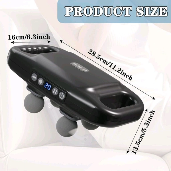 Neo Clean 4-Head Deep Tissue Massage Gun – Electric Massager for Pain Relief, 20 & 6 Modes, Full Body Massager for Back, Neck, Legs & Muscle Recovery