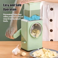 Neo Clean Rotary Vegetable Slicer & Grater – Round Mandoline Shredder with Large Feed Port & Suction Base for Vegetables, Fruits, Nuts & More