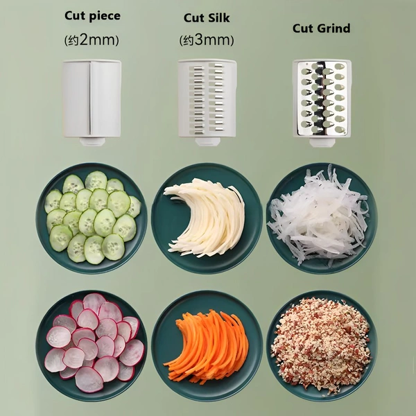 Neo Clean Rotary Vegetable Slicer & Grater – Round Mandoline Shredder with Large Feed Port & Suction Base for Vegetables, Fruits, Nuts & More
