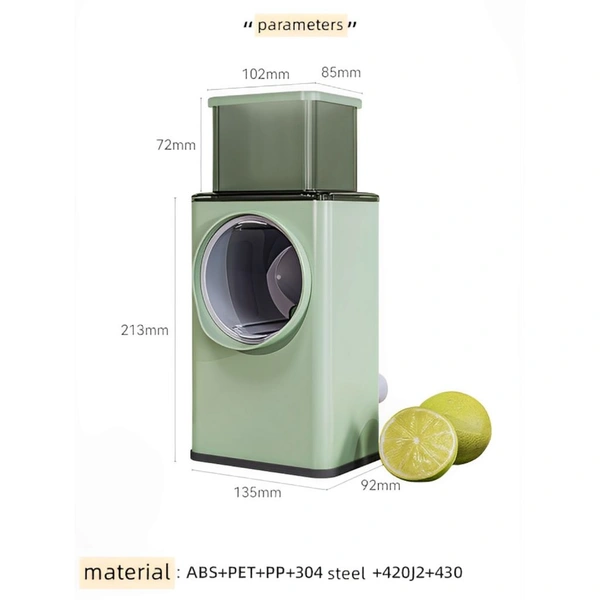 Neo Clean Rotary Vegetable Slicer & Grater – Round Mandoline Shredder with Large Feed Port & Suction Base for Vegetables, Fruits, Nuts & More