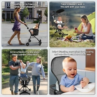 Neo Clean Lightweight Foldable Baby Stroller – Easy Travel Stroller with 360° Rotating Seat, Sunshade & Adjustable Handle – No Assembly Required (Black)