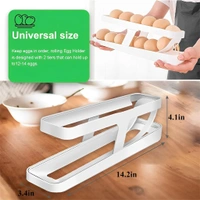 Neo Clean 2 Tier Rolling Egg Dispenser for Fridge & Pantry – Space-Saving Gravity-Fed Egg Holder (Holds 12-14 Eggs, Durable Storage, Pack of 1)