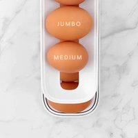 Neo Clean 2 Tier Rolling Egg Dispenser for Fridge & Pantry – Space-Saving Gravity-Fed Egg Holder (Holds 12-14 Eggs, Durable Storage, Pack of 1)