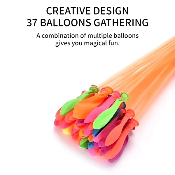 Neo Clean Automatic Fill & Tie Magic Water Balloons for Holi – Multicolor (111 Balloons, Pack of 3 Bunches) | Fast Self-Sealing Water Bombs
