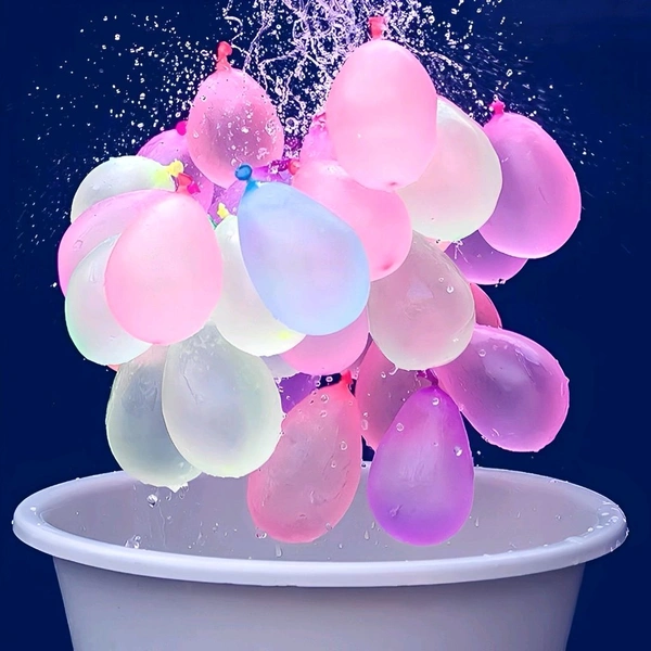 Neo Clean Automatic Fill & Tie Magic Water Balloons for Holi – Multicolor (111 Balloons, Pack of 3 Bunches) | Fast Self-Sealing Water Bombs