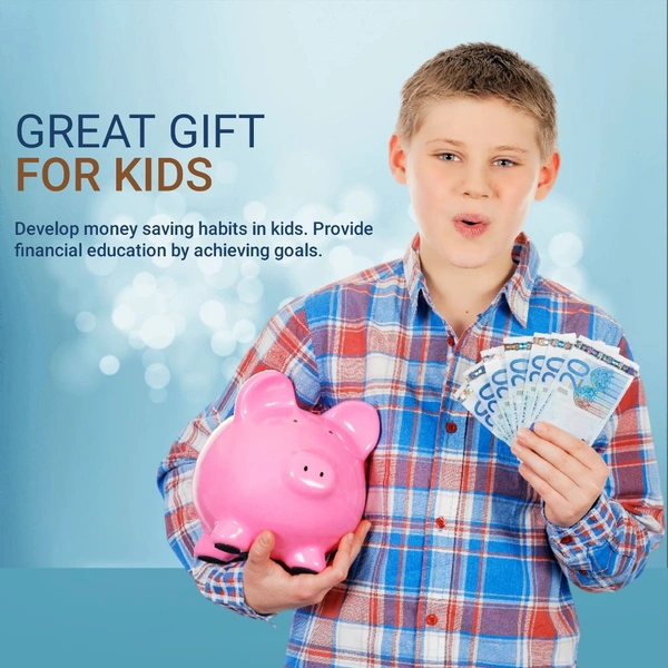 Neo Clean Wooden Piggy Bank for Kids & Adults – Carved Money Savings Box, 1 Lakh Target Cash Vault, Coin & Cash Money Saver Box