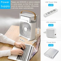Neo Clean Portable Mini Air Conditioner Fan – Evaporative Cooler with 7-Color LED, 3 Speeds, 3 Mist Modes & Timer for Home, Office & Bedroom