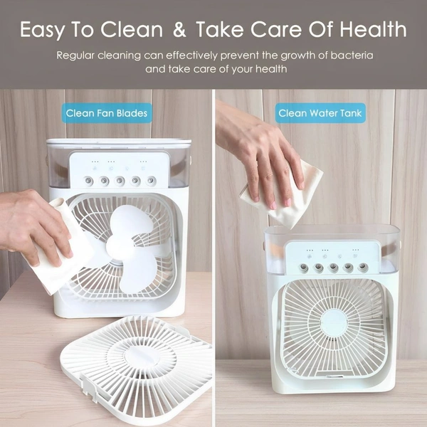 Neo Clean Portable Mini Air Conditioner Fan – Evaporative Cooler with 7-Color LED, 3 Speeds, 3 Mist Modes & Timer for Home, Office & Bedroom