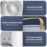 Neo Clean USB Rechargeable Double Ended Spray Fan | 4000mAh Oscillating Cooler with LED, Touch & Remote Control, 3-Speed Cold Air Fan with Water Tank (2025, White)