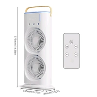 Neo Clean USB Rechargeable Double Ended Spray Fan | 4000mAh Oscillating Cooler with LED, Touch & Remote Control, 3-Speed Cold Air Fan with Water Tank (2025, White)