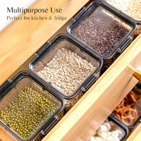 Neo Clean 400ml Square Airtight Food Storage Containers Set – Plastic Kitchen Storage Jars (Pack of 4, Black)