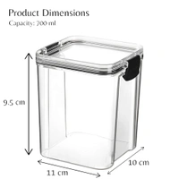 Neo Clean 700ml Airtight Food Storage Containers Set – BPA-Free Plastic Kitchen Jars (Pack of 4, Black)