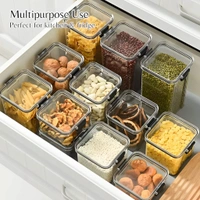 Neo Clean 1100ml Airtight Food Storage Containers Set – BPA-Free Plastic Kitchen Jars (Pack of 4, Black)