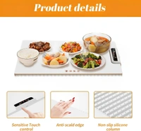 Neo Clean Silicone Electric Food Warmer Mat – Full Surface Heating Pad with 3 Temperature Settings, Portable Rollable Hotplate for Dining Table