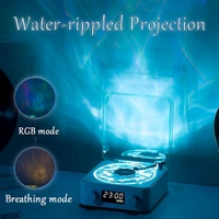 Neo Clean Retro-Style Ocean Wave Bluetooth Gramophone Speaker Lamp with Ambience Light and Clock for Bedroom, Office, Party
