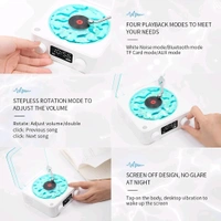 Neo Clean Retro-Style Ocean Wave Bluetooth Gramophone Speaker Lamp with Ambience Light and Clock for Bedroom, Office, Party