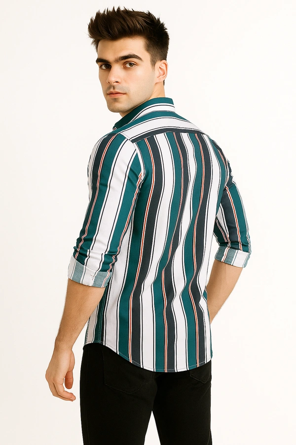 American Owl AMERICAN OWL Casual Shirts Full Sleeves Stripes CAO001 - L