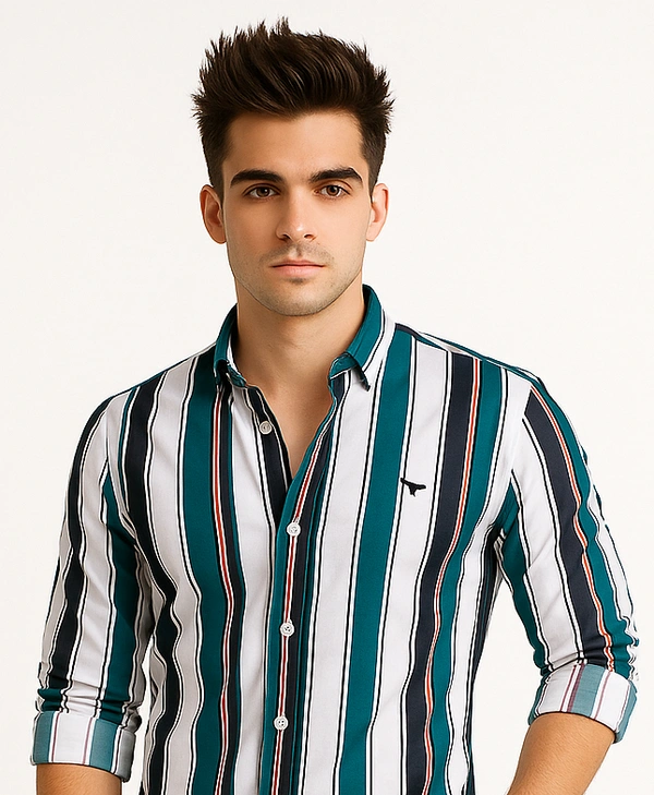 American Owl AMERICAN OWL Casual Shirts Full Sleeves Stripes CAO001 - L