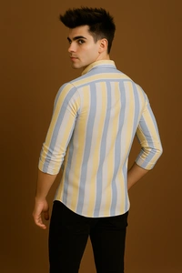 American Owl AMERICAN OWL Casual Shirts Full Sleeves Stripes CAO005 - L