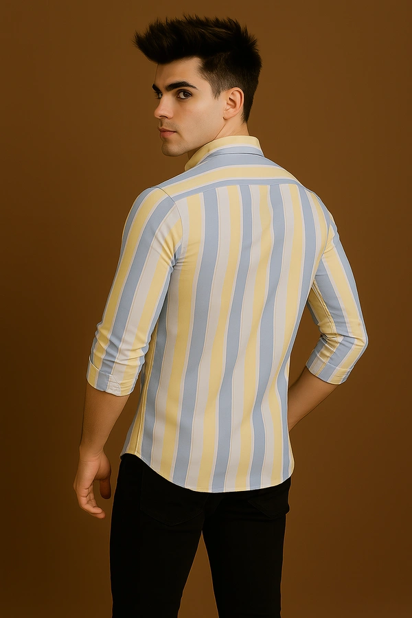 American Owl AMERICAN OWL Casual Shirts Full Sleeves Stripes CAO005 - L