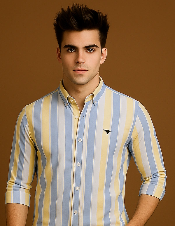 American Owl AMERICAN OWL Casual Shirts Full Sleeves Stripes CAO005 - L