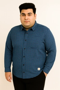 Ekstra EKSTRA Casual Shirts Plus Size Full Sleeves Micro Checks CE009 - 3XL