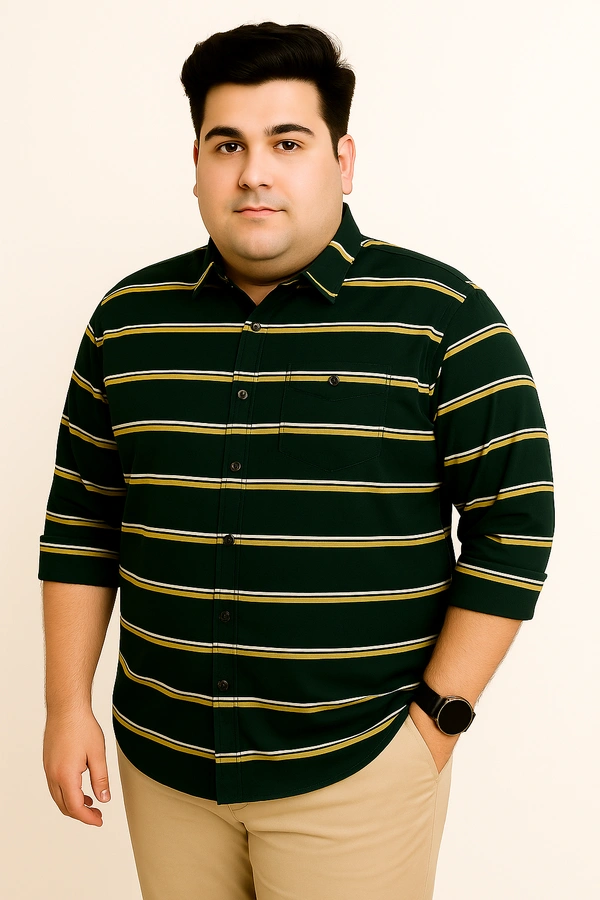 Ekstra EKSTRA Casual Shirts Plus Size Full Sleeves Stripes CE012 - 3XL