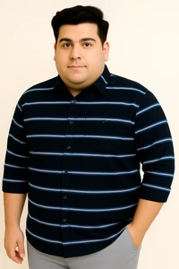 Ekstra EKSTRA Casual Shirts Plus Size Full Sleeves Stripes CE013 - 3XL