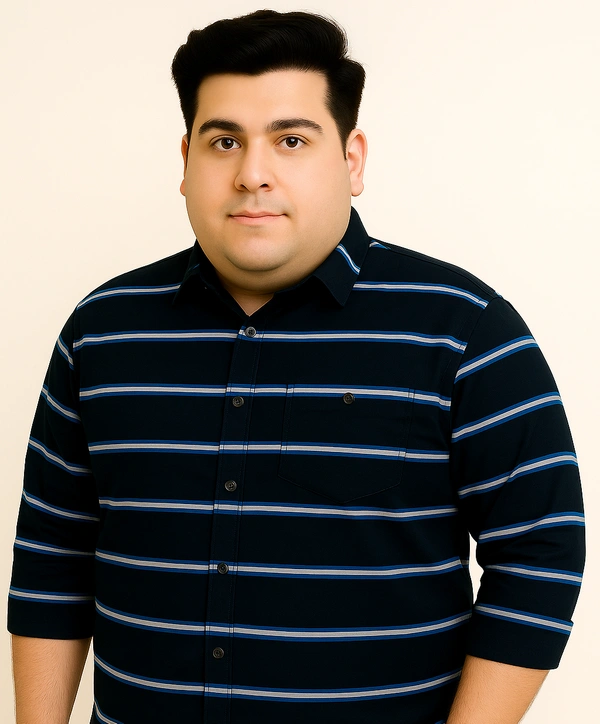 Ekstra EKSTRA Casual Shirts Plus Size Full Sleeves Stripes CE013 - 3XL