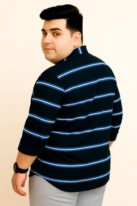 Ekstra EKSTRA Casual Shirts Plus Size Full Sleeves Stripes CE013 - 3XL