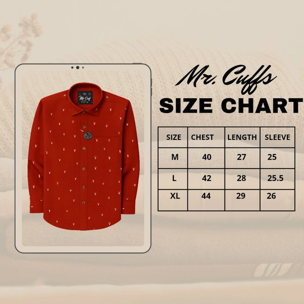 Mr Cuffs MR CUFFS Casual Shirts Full Sleeves Prints CMC011 - L