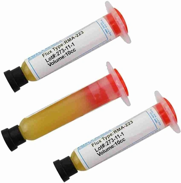 iSparehub RMA-223 Solder Flux Paste, 10CC Injection Syringe Tube PGA BGA SMD - 3 Pcs