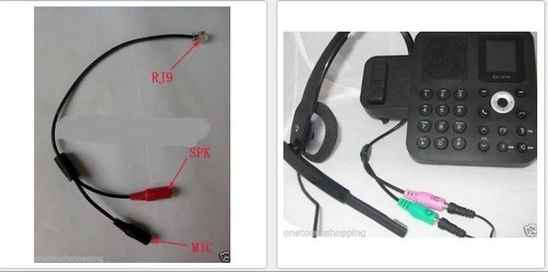 iSparehub For PC Headset RJ9/RJ10/Rj22 RJ9 to Dual 3.5mm Adapter- ,Not RJ11