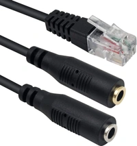 iSparehub For PC Headset RJ9/RJ10/Rj22 RJ9 to Dual 3.5mm Adapter- ,Not RJ11