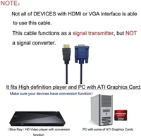 iSparehub HDMI to VGA Cable , HDMI Male to VGA Male 1.5M