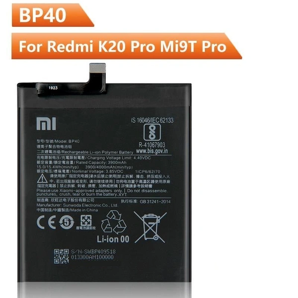 Xiaomi For Xioami Mi Redmi K20 Pro Mi 9T BP40 Battery Rechargeable Battery