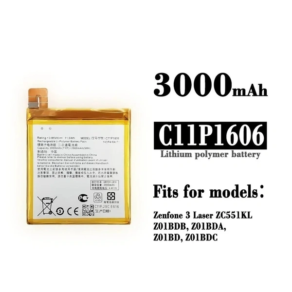 Asus For Asus Zenfone 3 Laser ZC551KL Z01BD (C11P1606) Battery 3000mAh Replacement Battary 